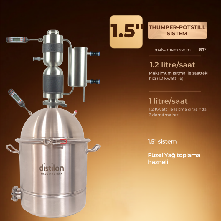 Distilon DS07 İmbik 26 Litre | Paslanmaz Damıtma Cihazı Distilon DS07 imbik – 26 litre kapasiteli, paslanmaz çelik damıtma cihazı
