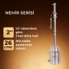 Distilon Nehir Serisi imbik – 26 litre paslanmaz çelik damıtma cihazı, estetik ve fonksiyonel tasarım