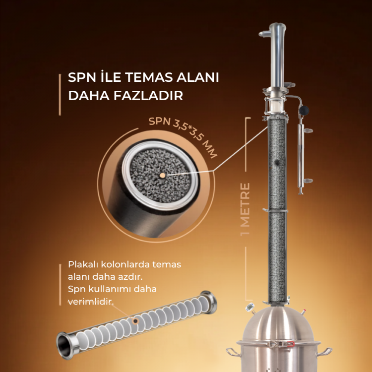 Distilon Nehir Serisi imbik – 26 litre paslanmaz çelik damıtma cihazı, estetik ve fonksiyonel tasarım