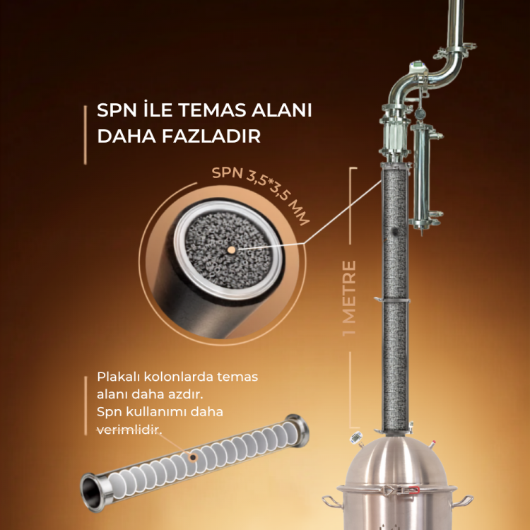 Distilon Pınar Serisi imbik – 26 litre paslanmaz çelik damıtma cihazı, kompakt ve estetik tasarım