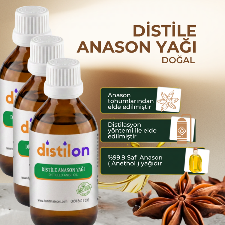 Distile anason yağı 3x50 ml – doğal ve katkısız saf anason yağı üçlü ekonomik set