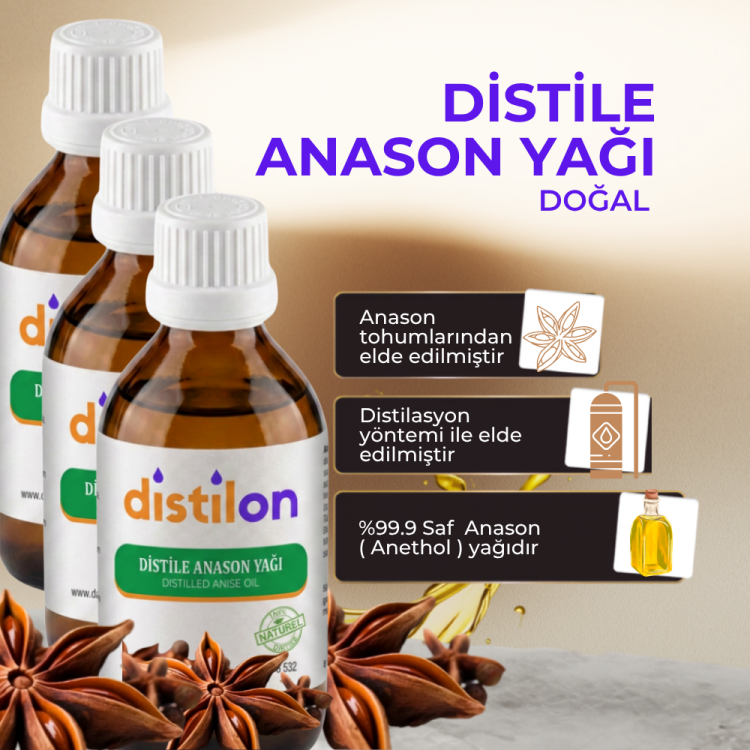 Distile anason yağı 3x50 ml – doğal ve katkısız saf anason yağı üçlü ekonomik set