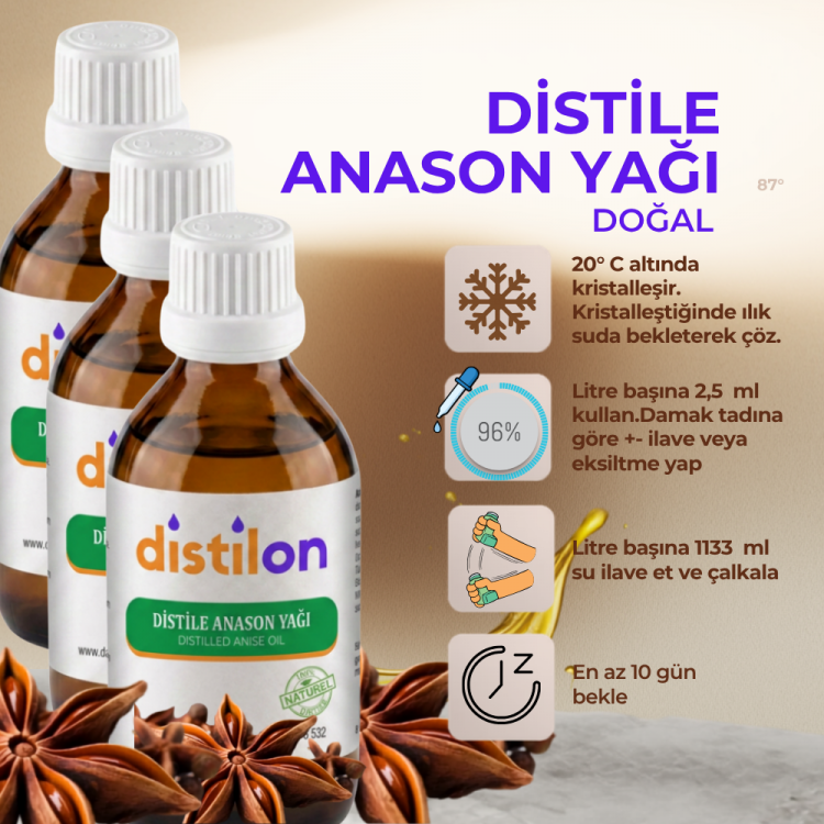 Distile anason yağı 3x50 ml – doğal ve katkısız saf anason yağı üçlü ekonomik set