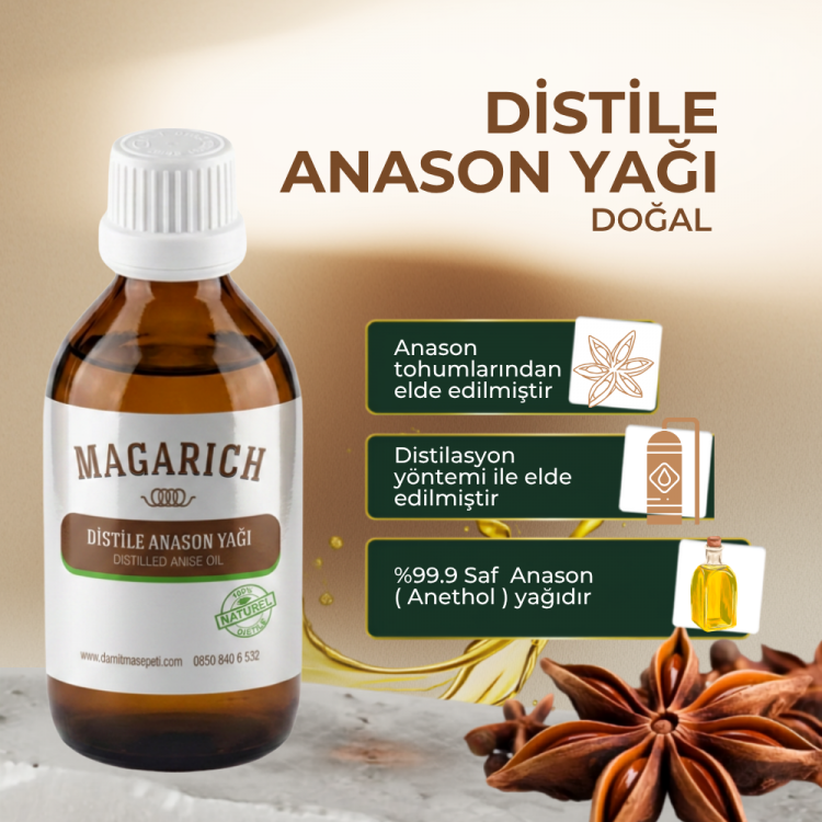 Magarich Distile Anason Yağı | 50 ml | Doğal ve Saf Anason Yağı Magarich distile anason yağı 50 ml – saf ve yoğun doğal anason yağı