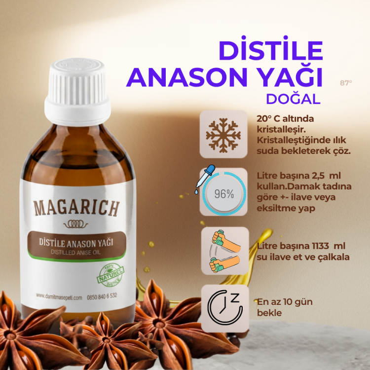 Magarich Distile Anason Yağı | 50 ml | Doğal ve Saf Anason Yağı Magarich distile anason yağı 50 ml – saf ve yoğun doğal anason yağı