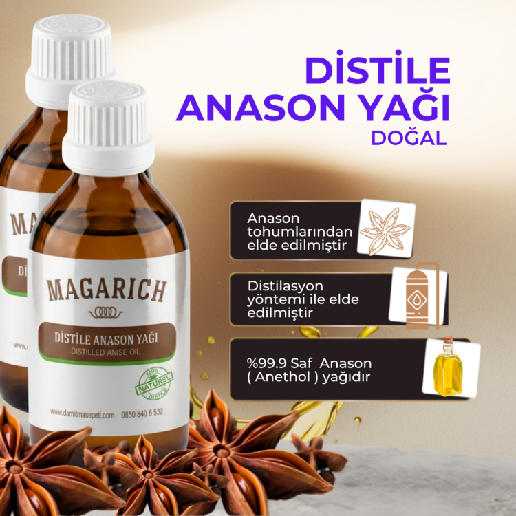 Magarich distile anason yağı 50 ml x 2 Adet – saf ve yoğun doğal anason yağı